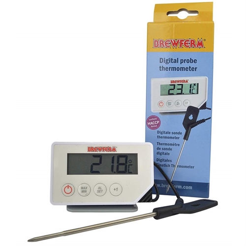 Digitalt termometer med probe og alarm