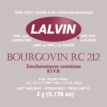 Lalvin BOURGOVIN/Rødvin RC 212 TIL 23 liter (5 gram)