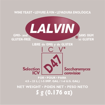 Lalvin ICV D47 vingær, Hvidvin/Rød Rosé - 5 g