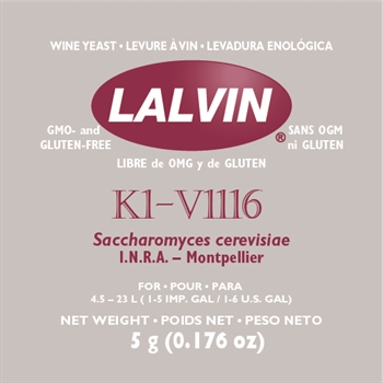  Lalvin K1-V1116 vingær (5 gram.)