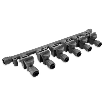 Duotight Co2 manifold, 6-vejs m. 5/16" pushfit