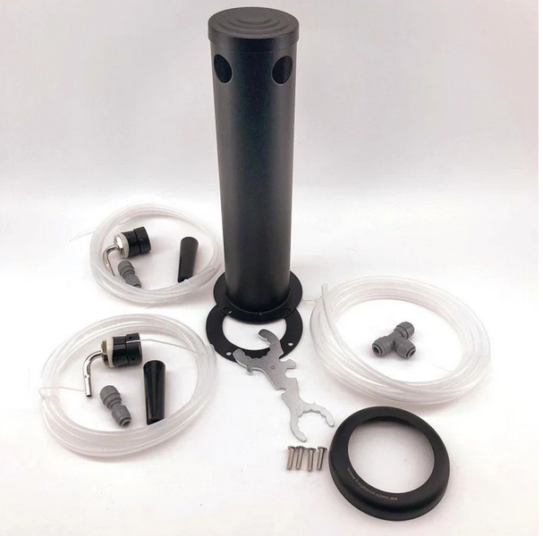 Kegerator Fadølstårn - 2 haner (OBS! Midlertidig version i sort metal)