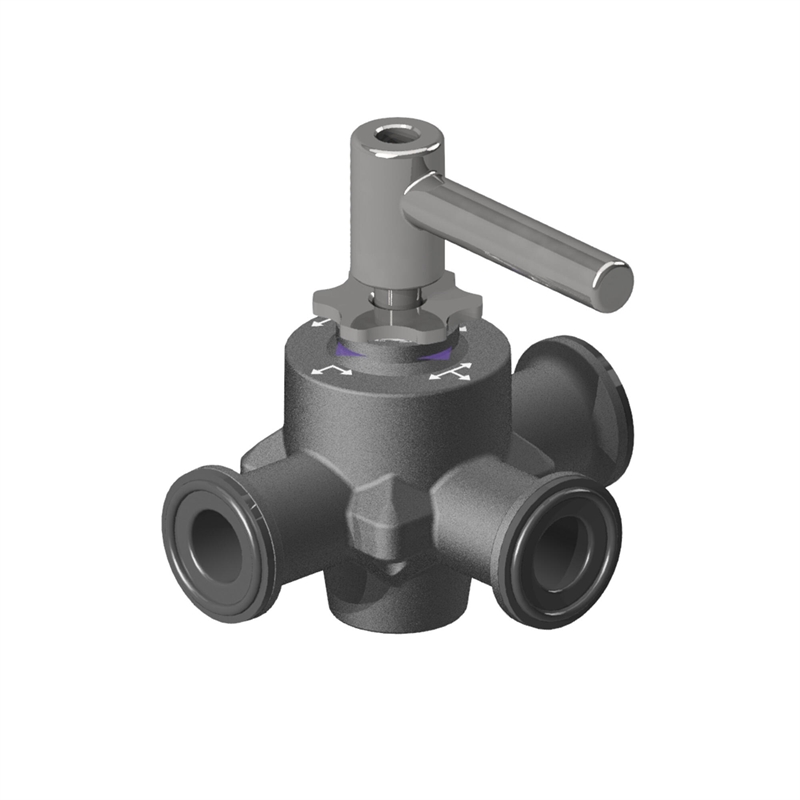 BT - CleanCore™ 3-way valve, TC34mm, POK DN15, V-core, 1 bar