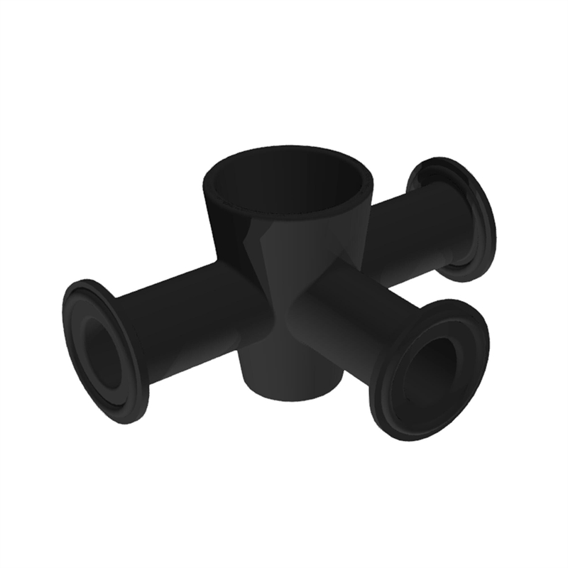 BT -  CleanCore 3-Way Valve EPDM Liner DN15 Black, Injection Molded EPDM