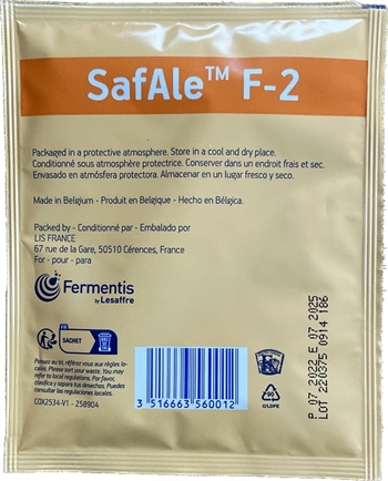 SafAle F-2 - 25 g - Eftergæring i flaske og fad