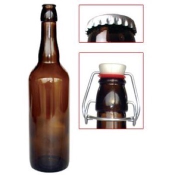 Ølflaske, patentprop/kapsel, brun 75 cl - 12 stk. 